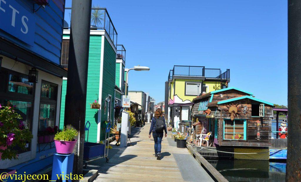 conjunto de casas flotantes en isla victoria