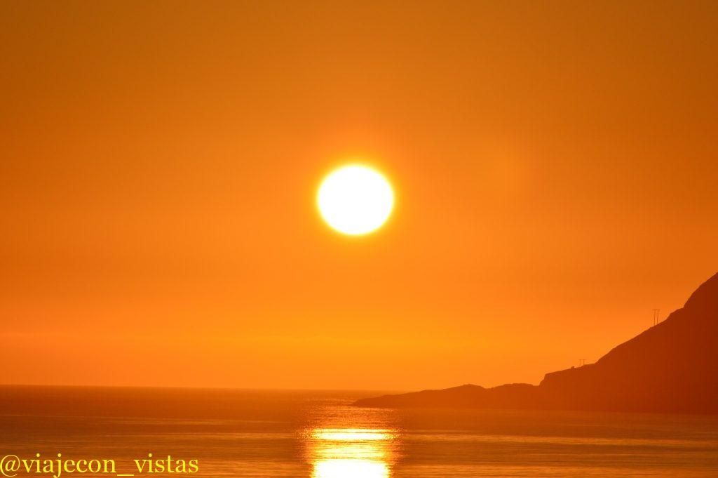 sol de medianoche en las islas lofoten