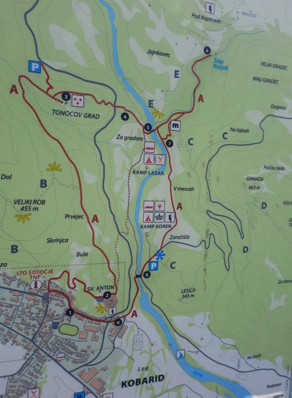 mapa ruta historica de kobarid