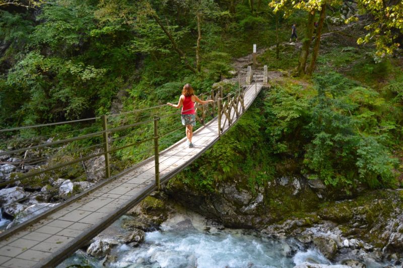 Puente colgante garganta de tolmin