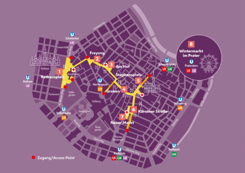 mapa silvesterpfad fin de año en viena