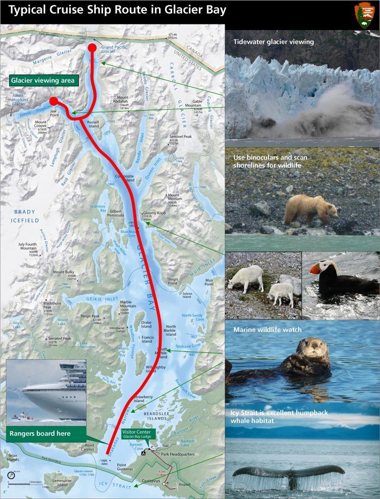 informacion del parque glacier bay para ver glaciares en alaska